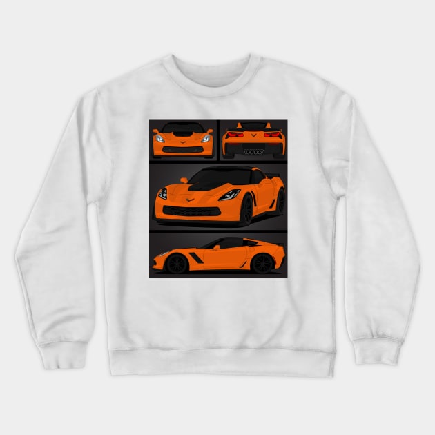 Z06 ORANGE Crewneck Sweatshirt by VENZ0LIC